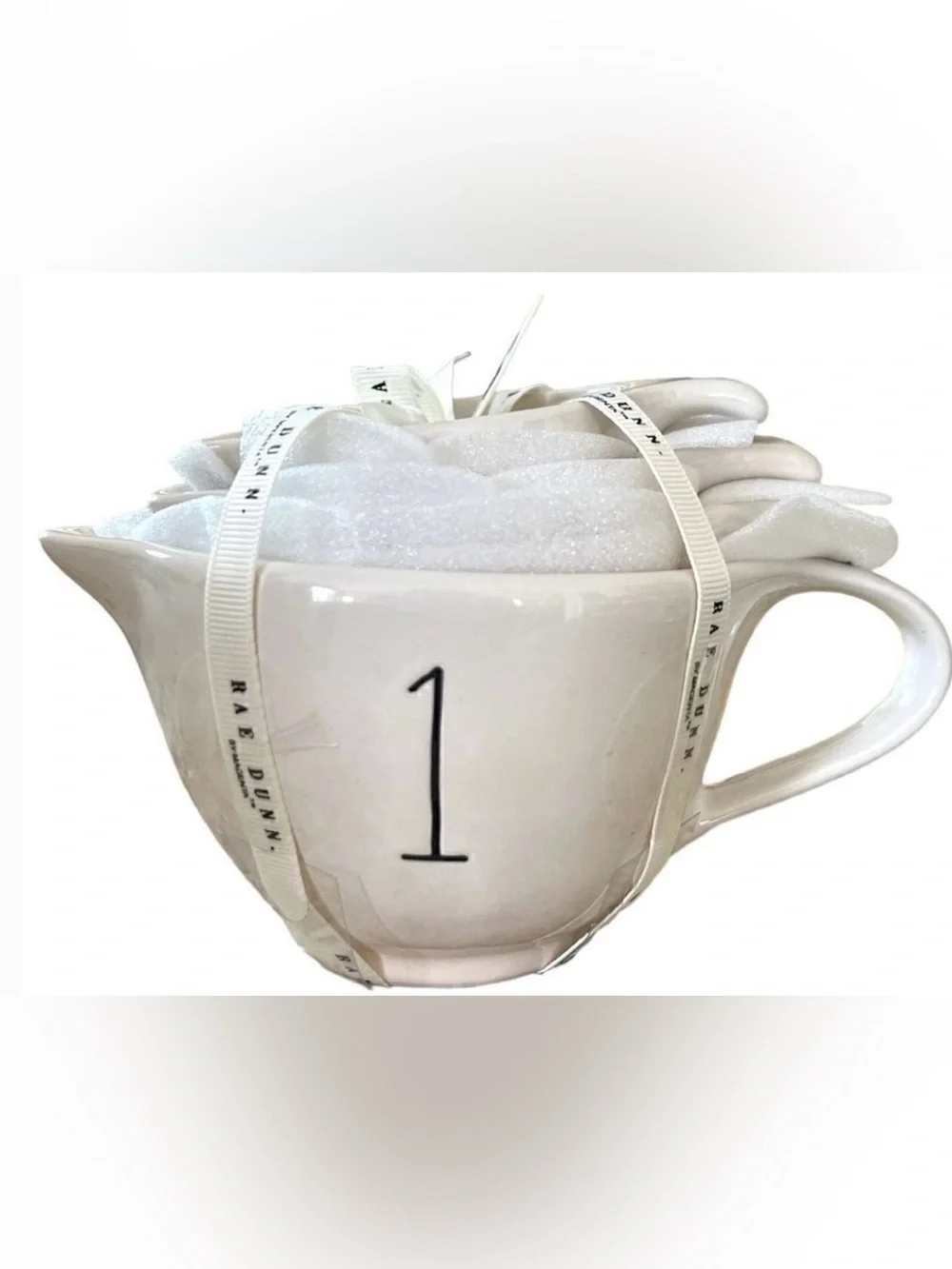 Rae Dunn Teacup Shaped Ceramic Nesting Measuring Cups - NWT